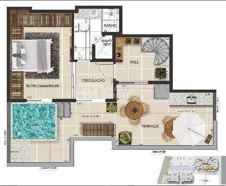 Apartamento de 1 quarto com cozinha integrada e vaga — photo 5