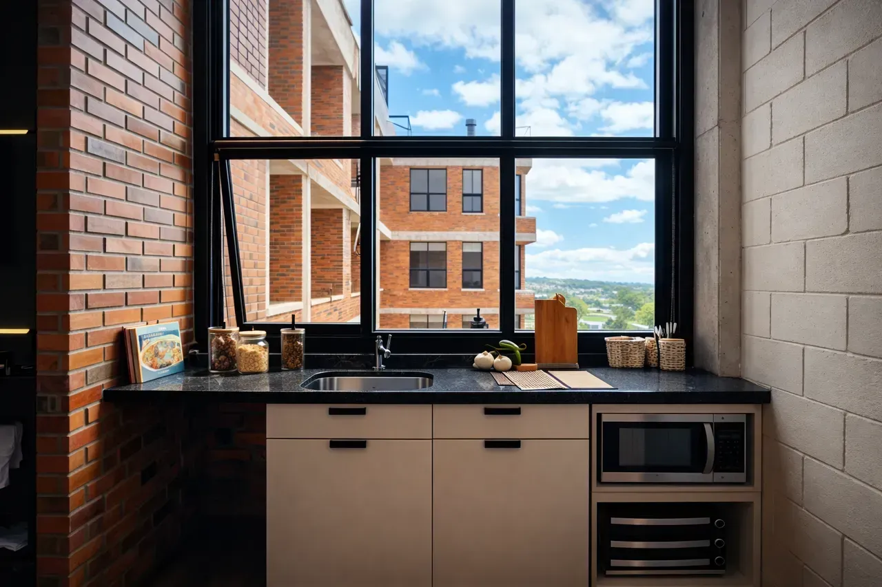 Unfurnished 1-bedroom apartment with open-plan kitchen