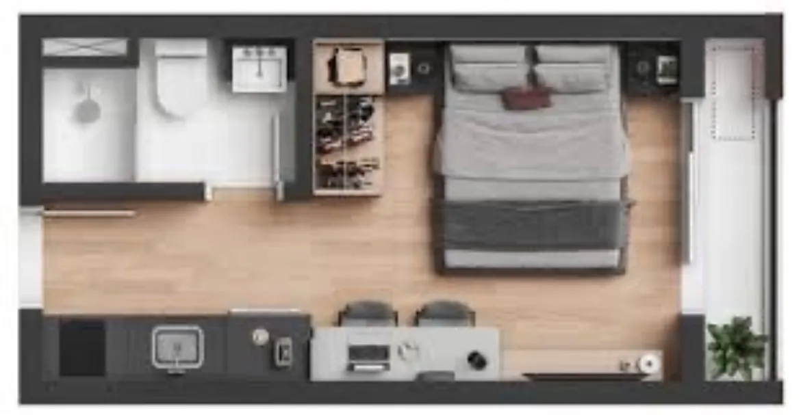 Home office in a one-bedroom apartment, 20 m² — photo 8