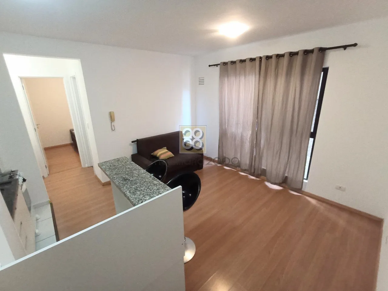 Washing machine in a one-bedroom apartment, 34 m²