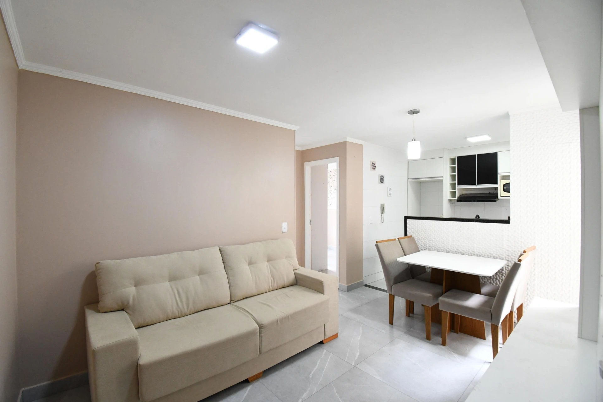 2-bedroom apartment in a building with a gym