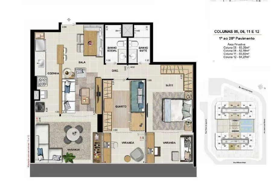Apartamento, 83 m², com varanda envidraçada — photo 17