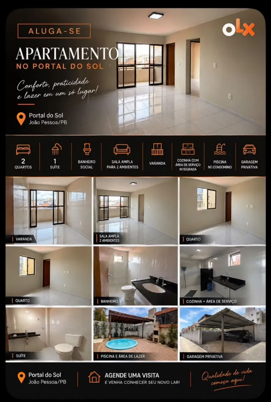 2-bedroom apartment with balcony and 2 bathrooms