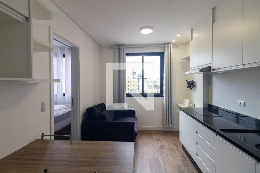 Furnished studio in a building with a coworking space