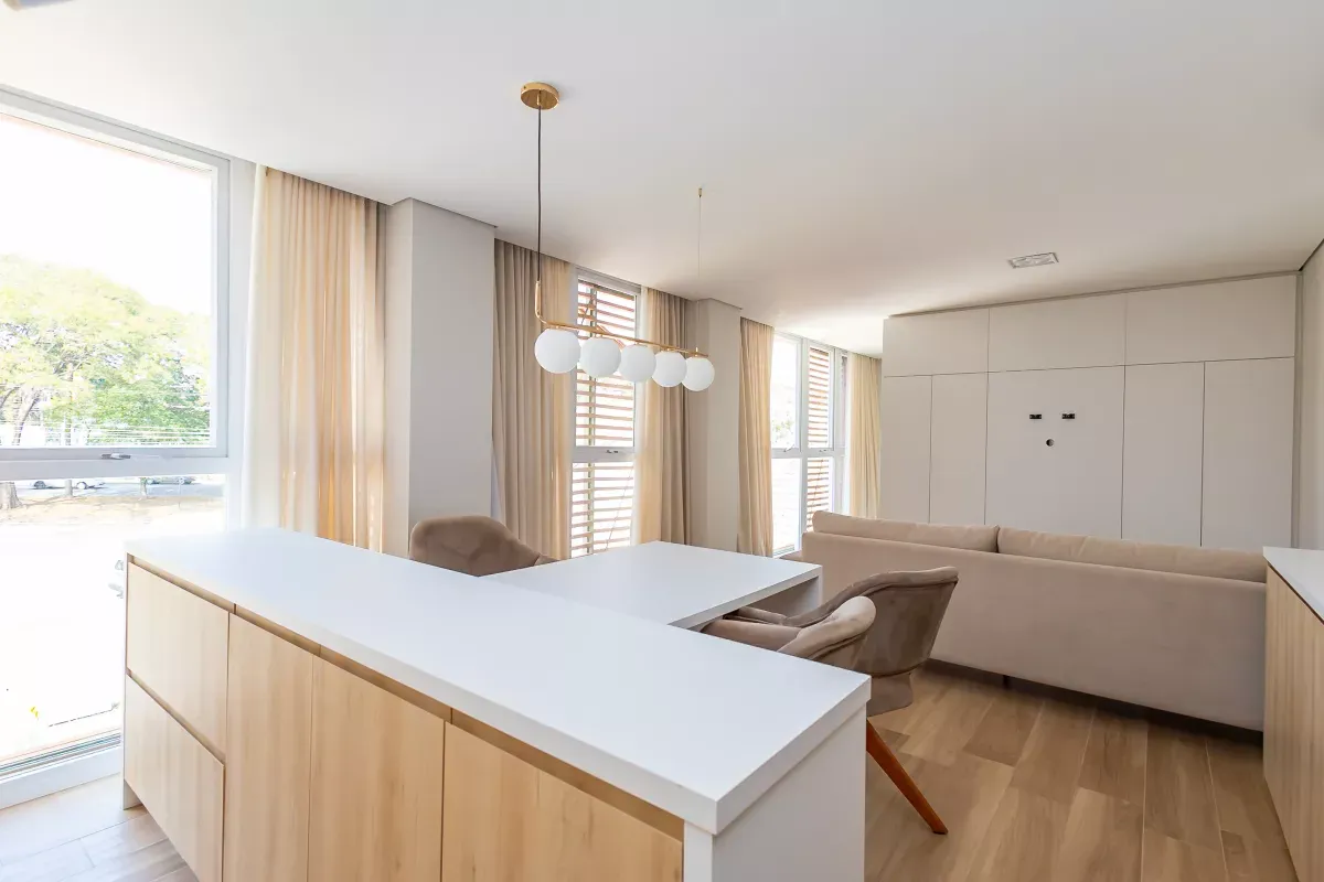 One-bedroom apartment with floor-to-ceiling windows