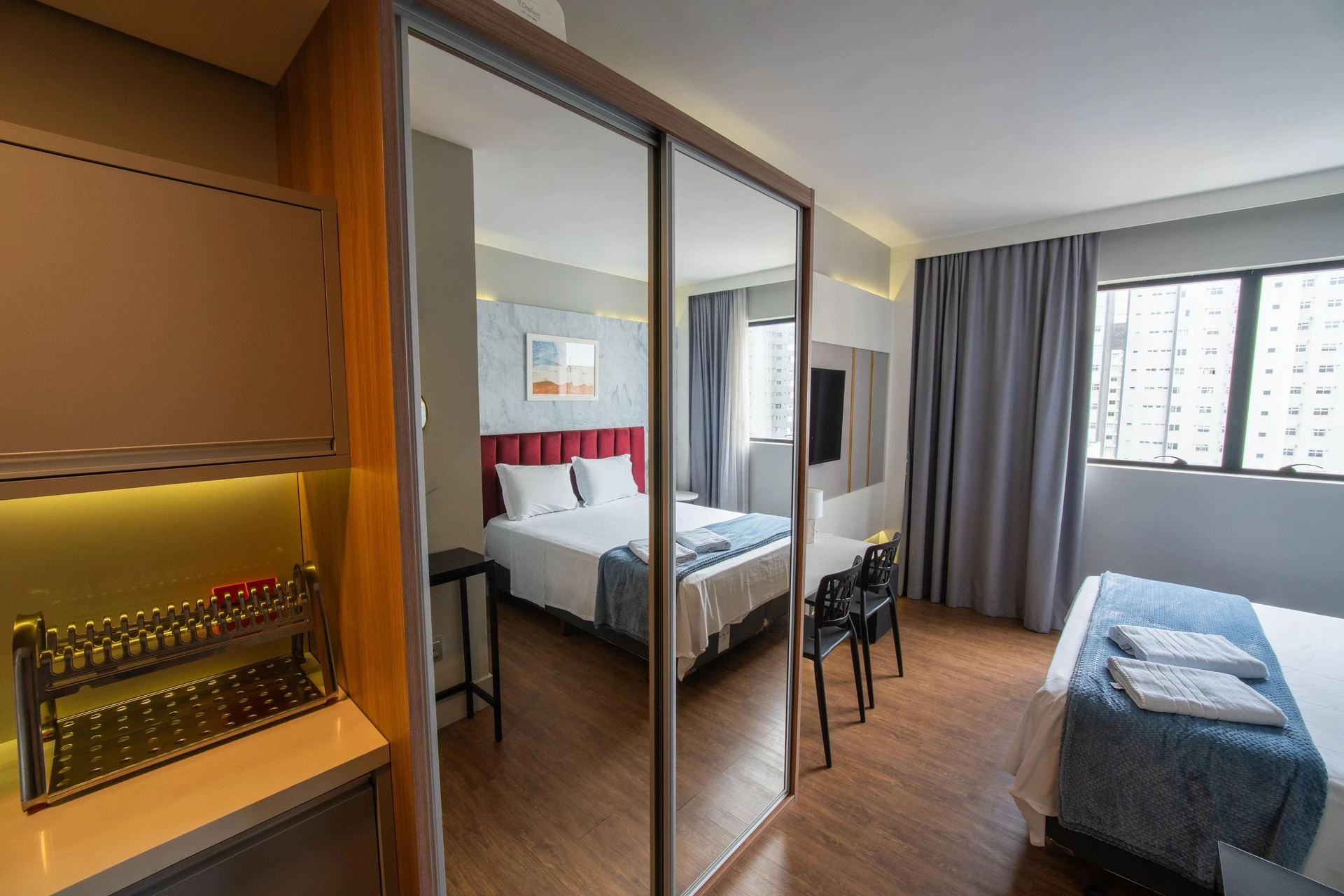 Furnished studio with 1 bedroom and 1 bathroom