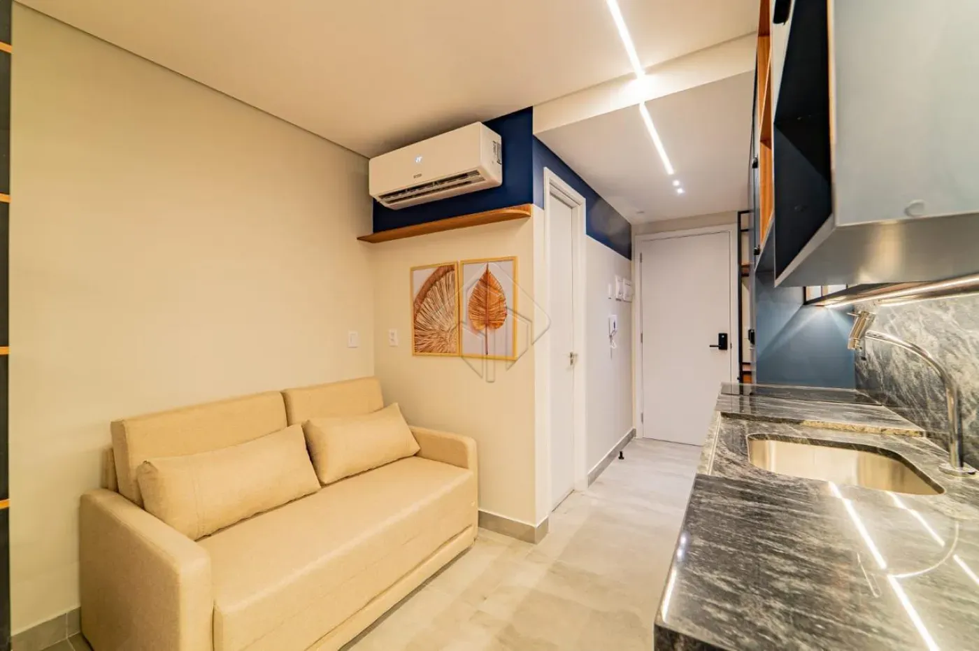 Apartamento amueblado de 1 dormitorio con cocina abierta