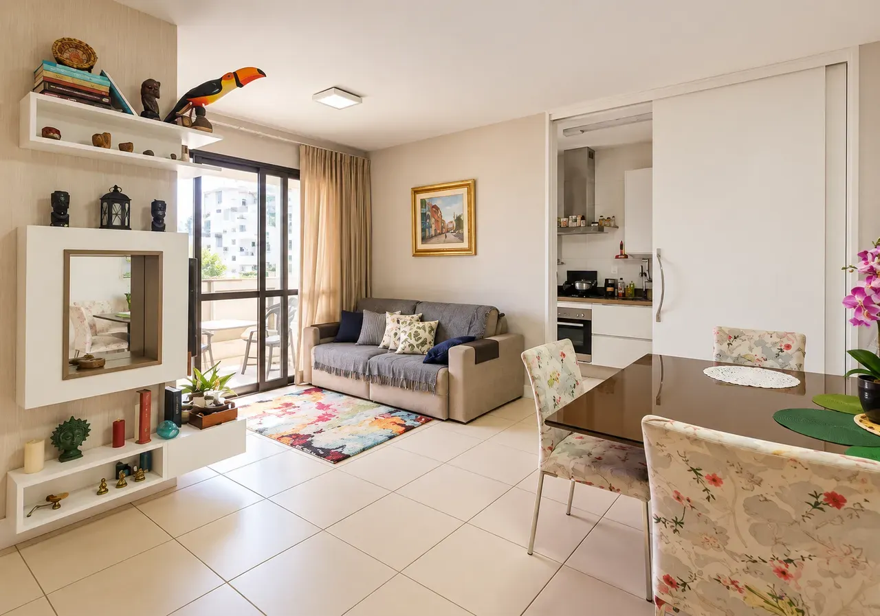 2-bedroom apartment in a building with a coworking space