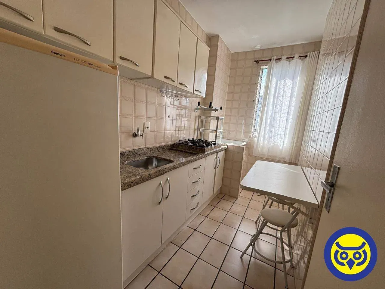 One-bedroom apartment with wood or laminate floors