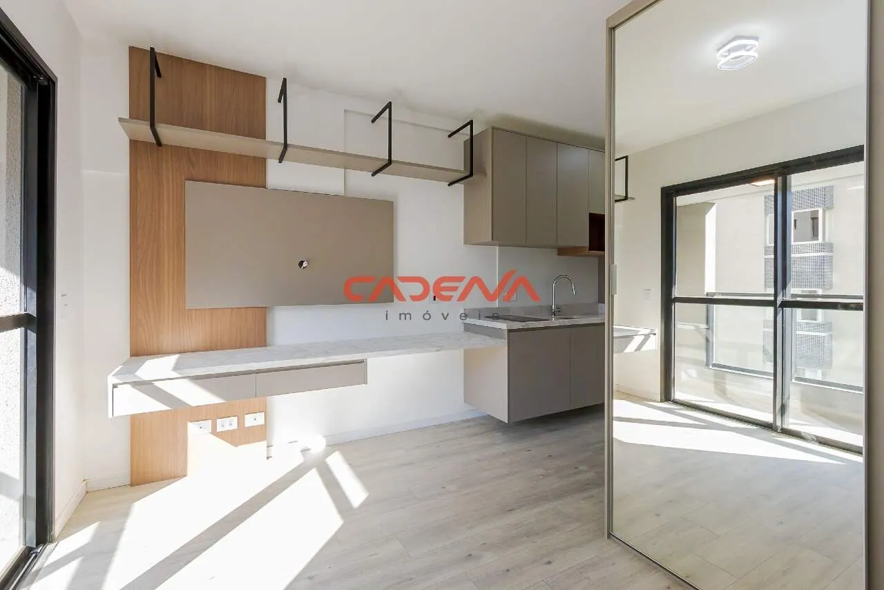 39 m² studio with balcony, open-plan kitchen and no parking