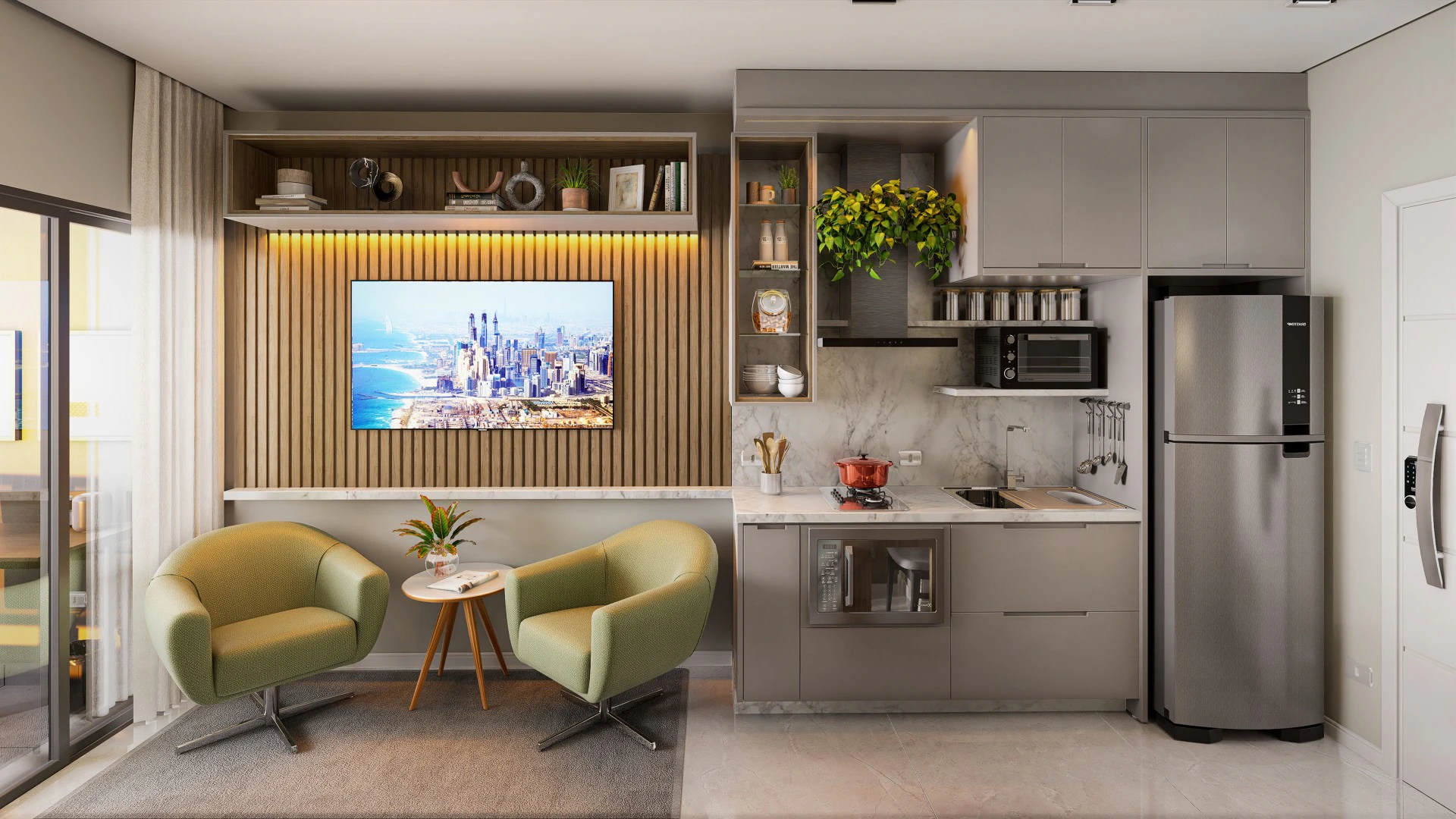 Apartamento mobiliado com 1 quarto e sacada envidraçada — photo 24