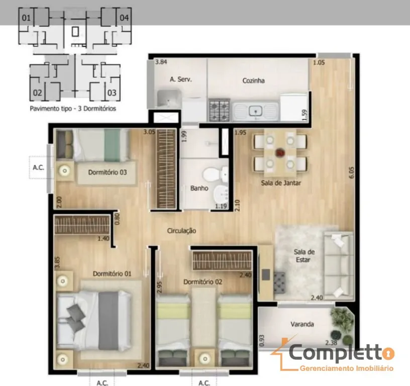 2-bedroom apartment in a building with a gym — photo 34