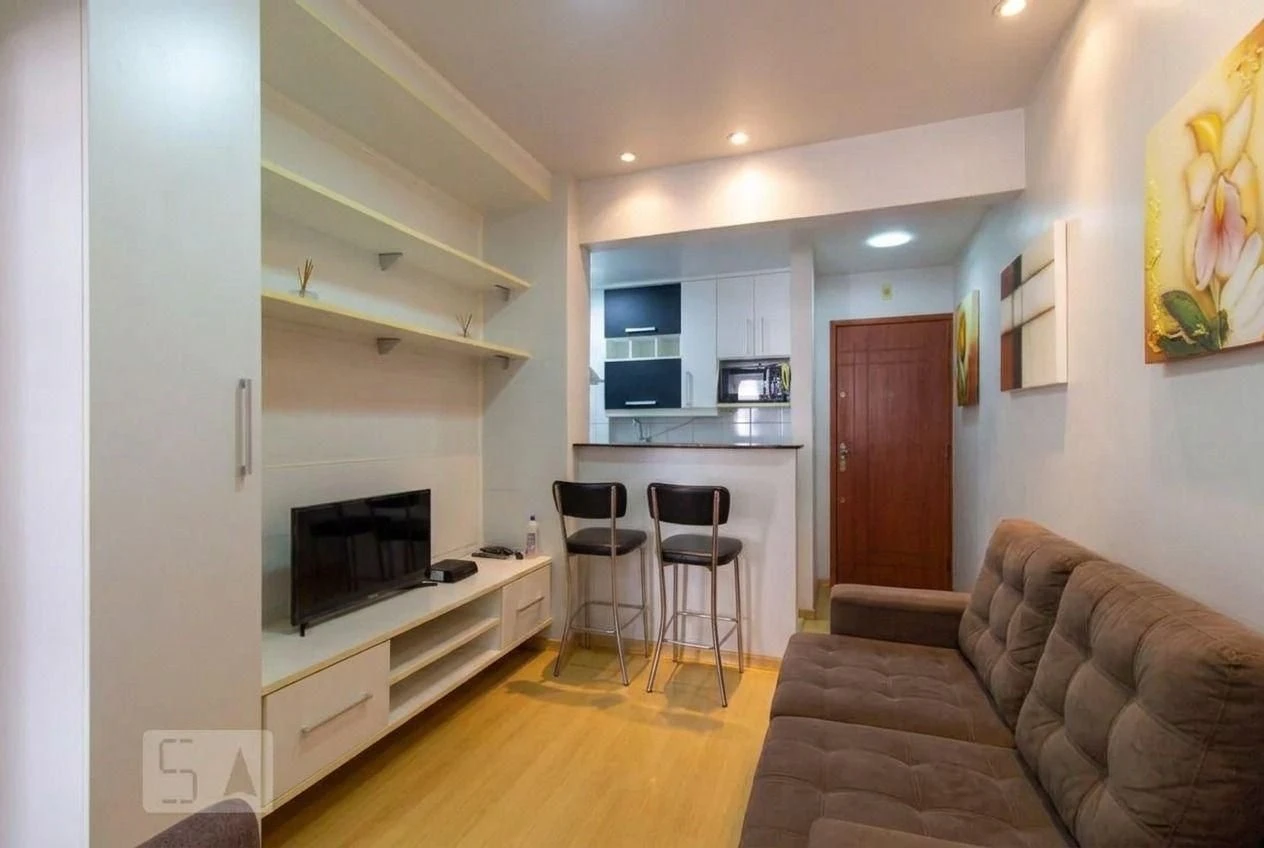 Furnished 1-bedroom apartment with a laundry area