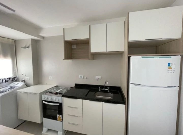 Furnished 1-bedroom apartment with open kitchen and gas stove — photo 2