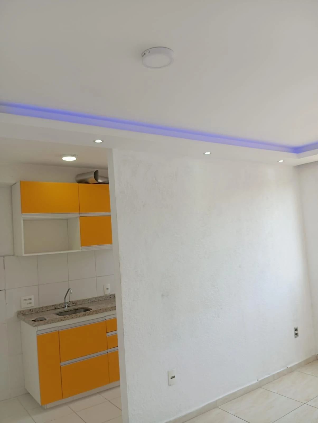 Unfurnished 1-bedroom apartment with kitchenette and hood