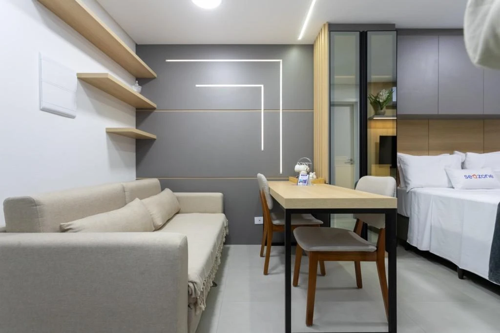Washing machine in a one-bedroom apartment, 24 m²