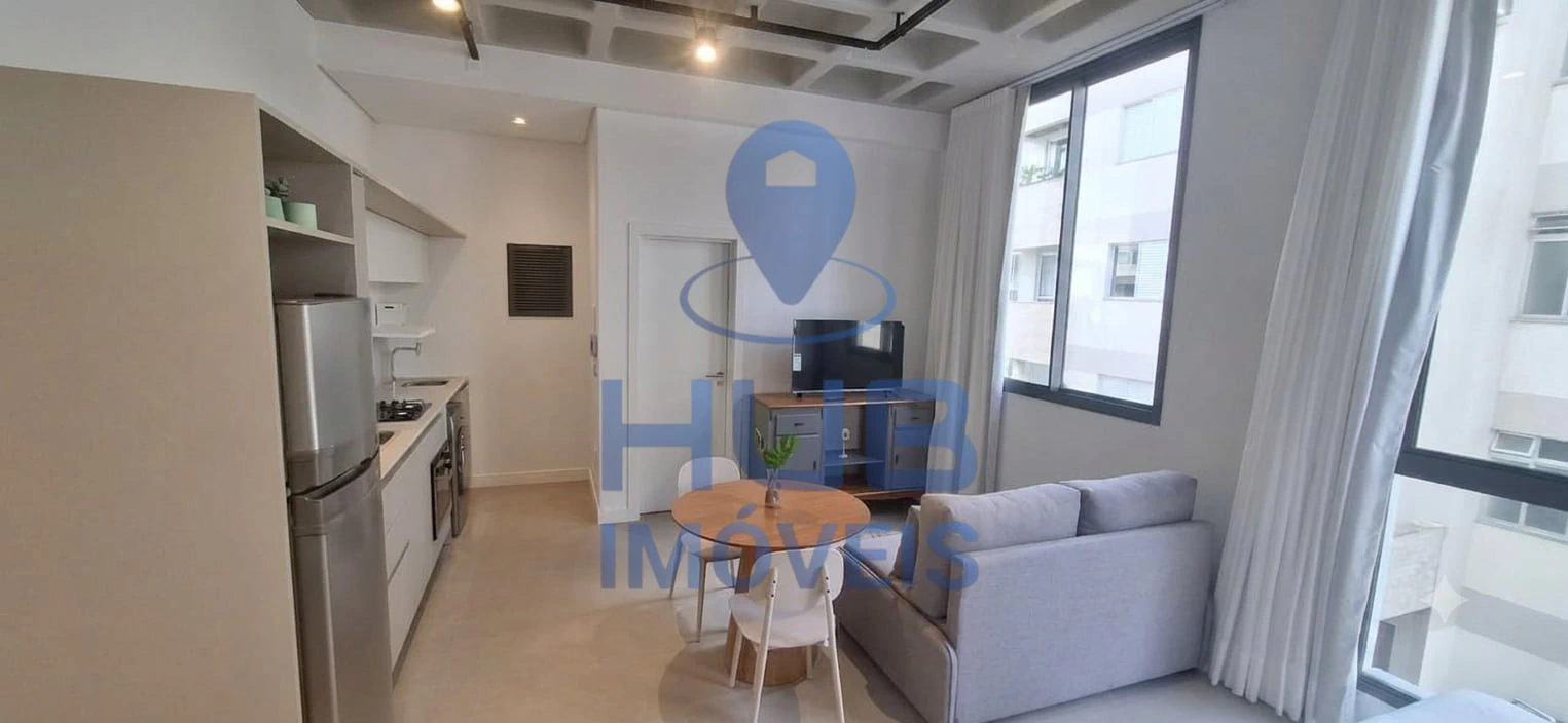 Estúdio mobiliado de 64 m² com 1 vaga e 1 banheiro