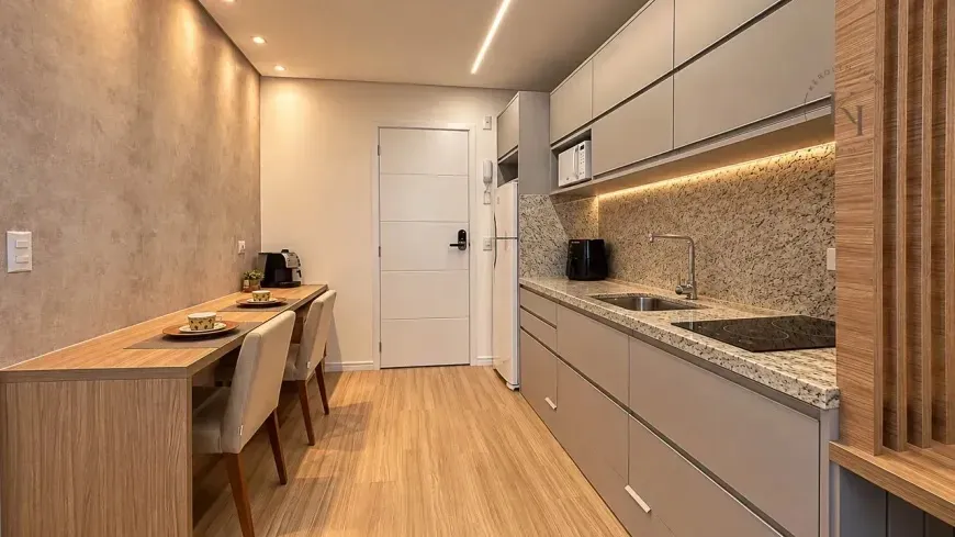 Apartamento mobiliado, 30 m², com secadora