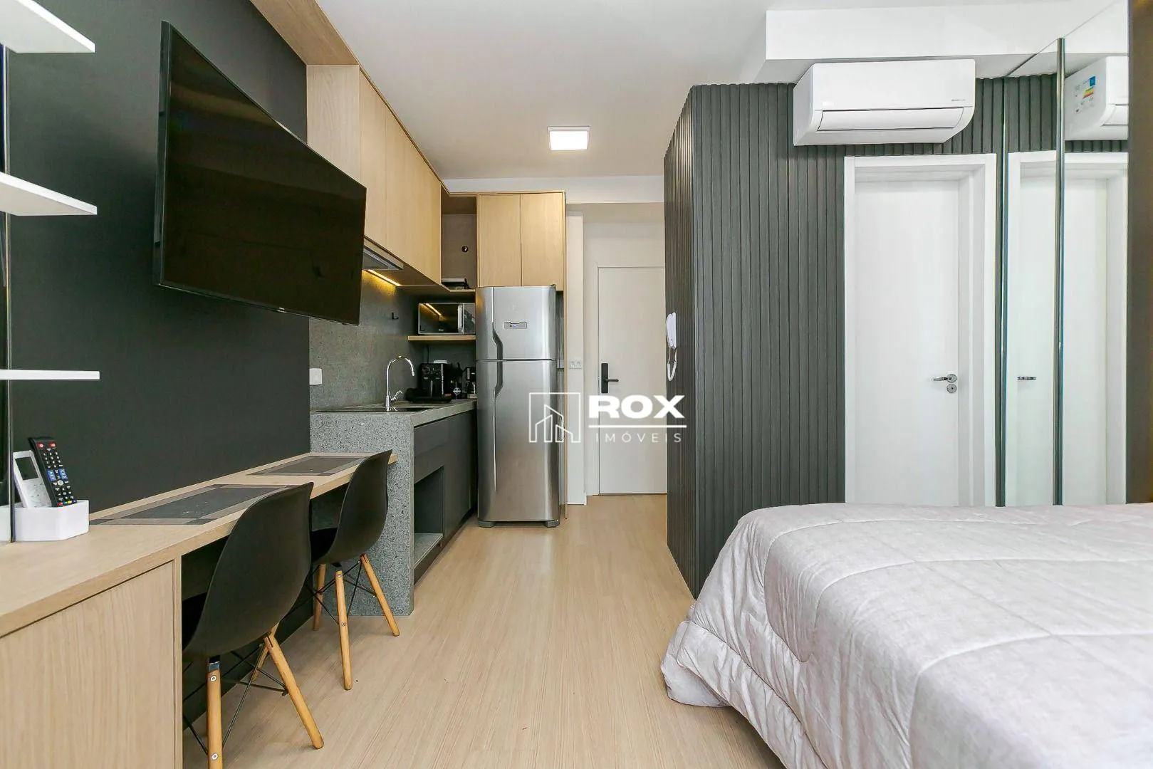 Furnished studio 31 m² with balcony and private BBQ
