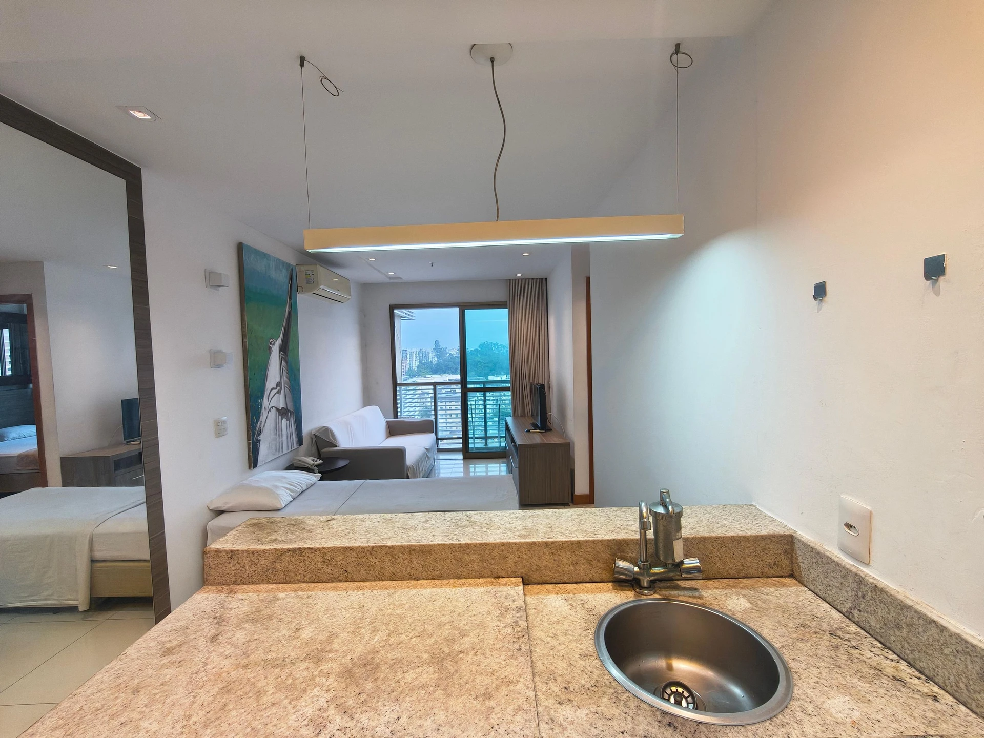 Furnished 1-bedroom apartment with a balcony and pool — photo 19