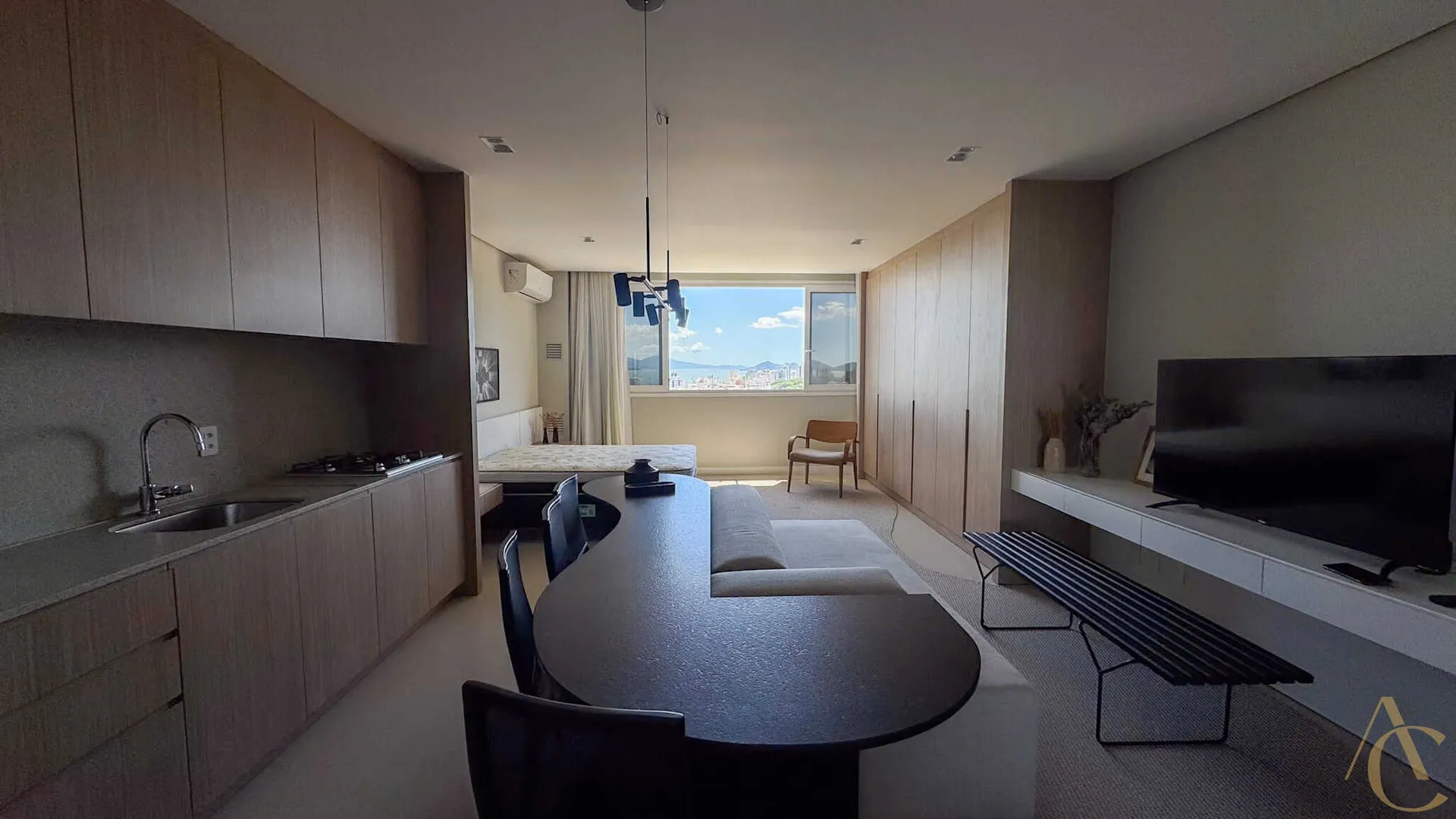 Furnished studio with integrated kitchen and 1 bathroom — photo 20