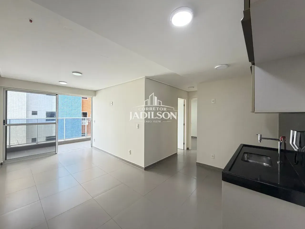 2-bedroom apartment in a building with a gym