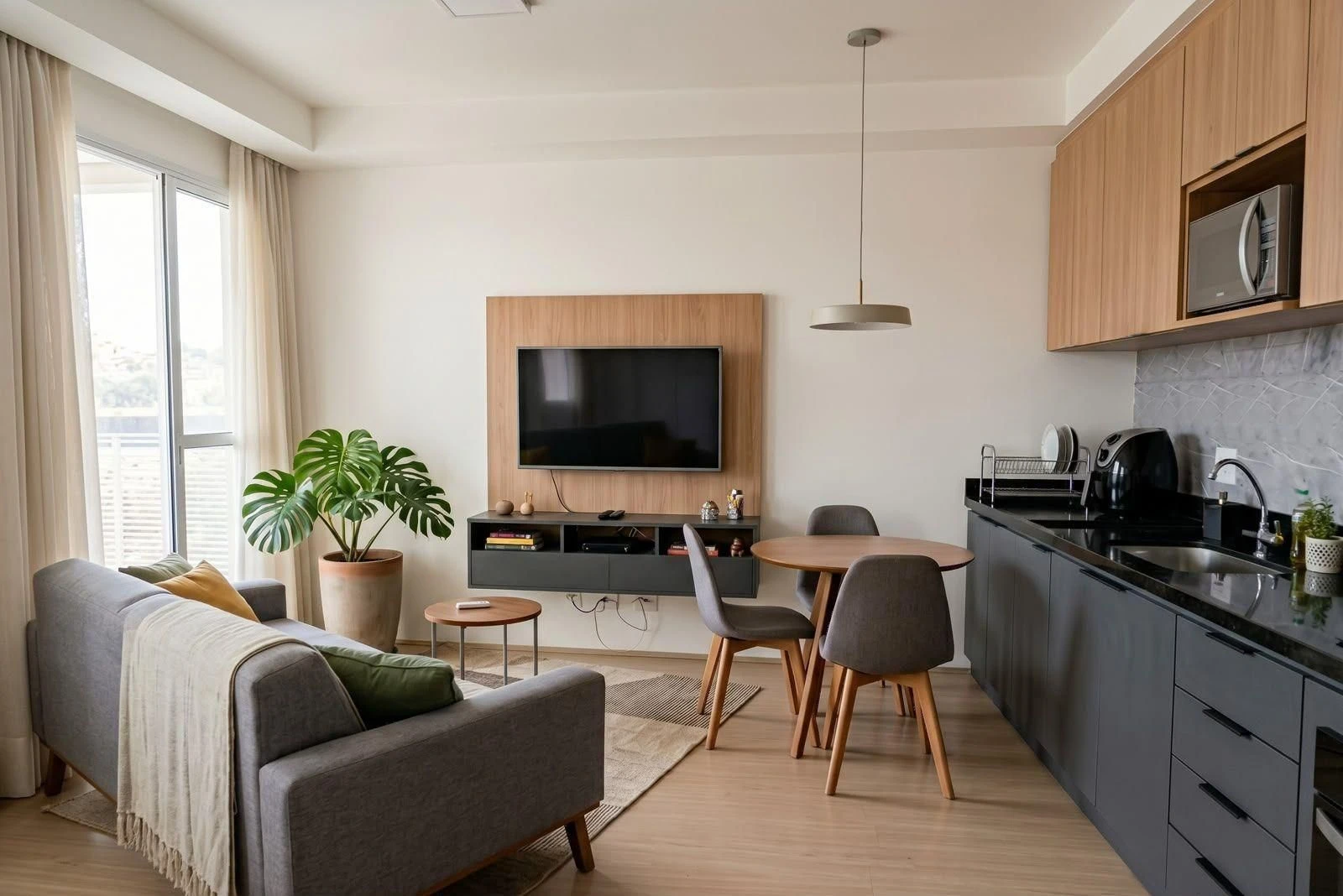 Glass-enclosed balcony in a one-bedroom apartment, 36 m² — photo 9