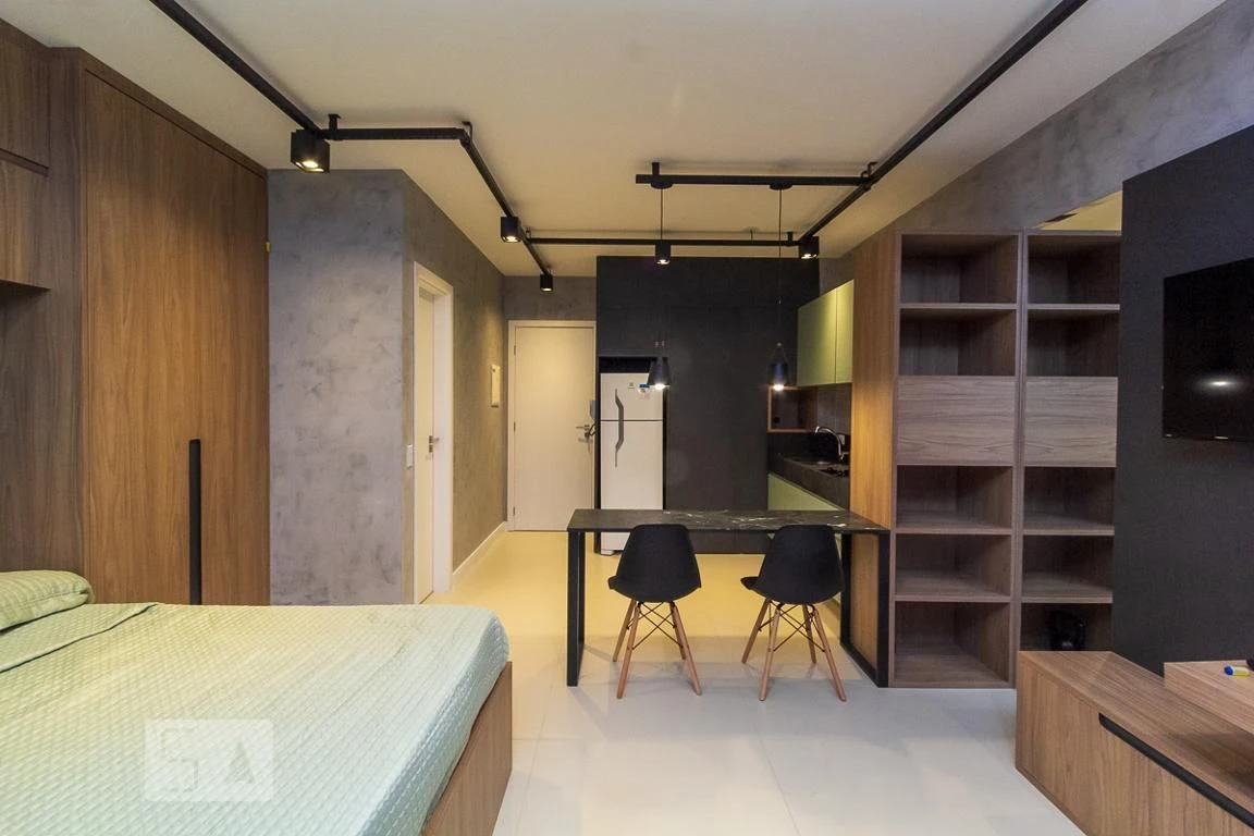 Furnished studio with an open-plan kitchen