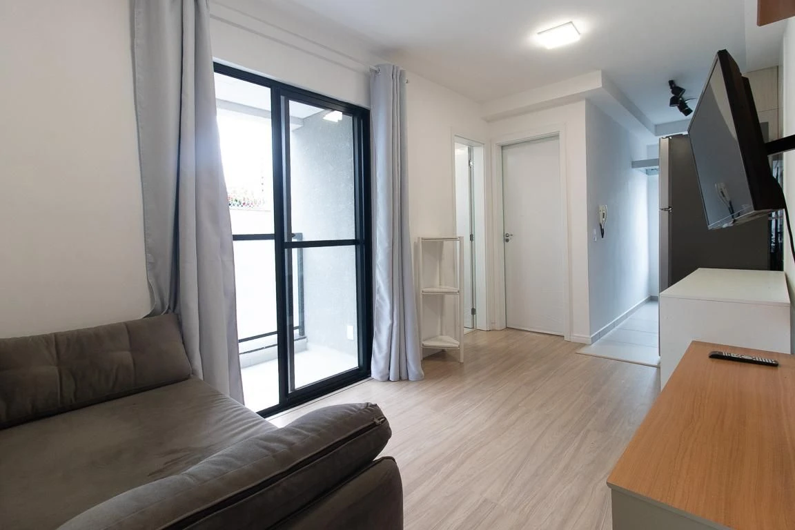 One-bedroom apartment with a washing machine in Curitiba
