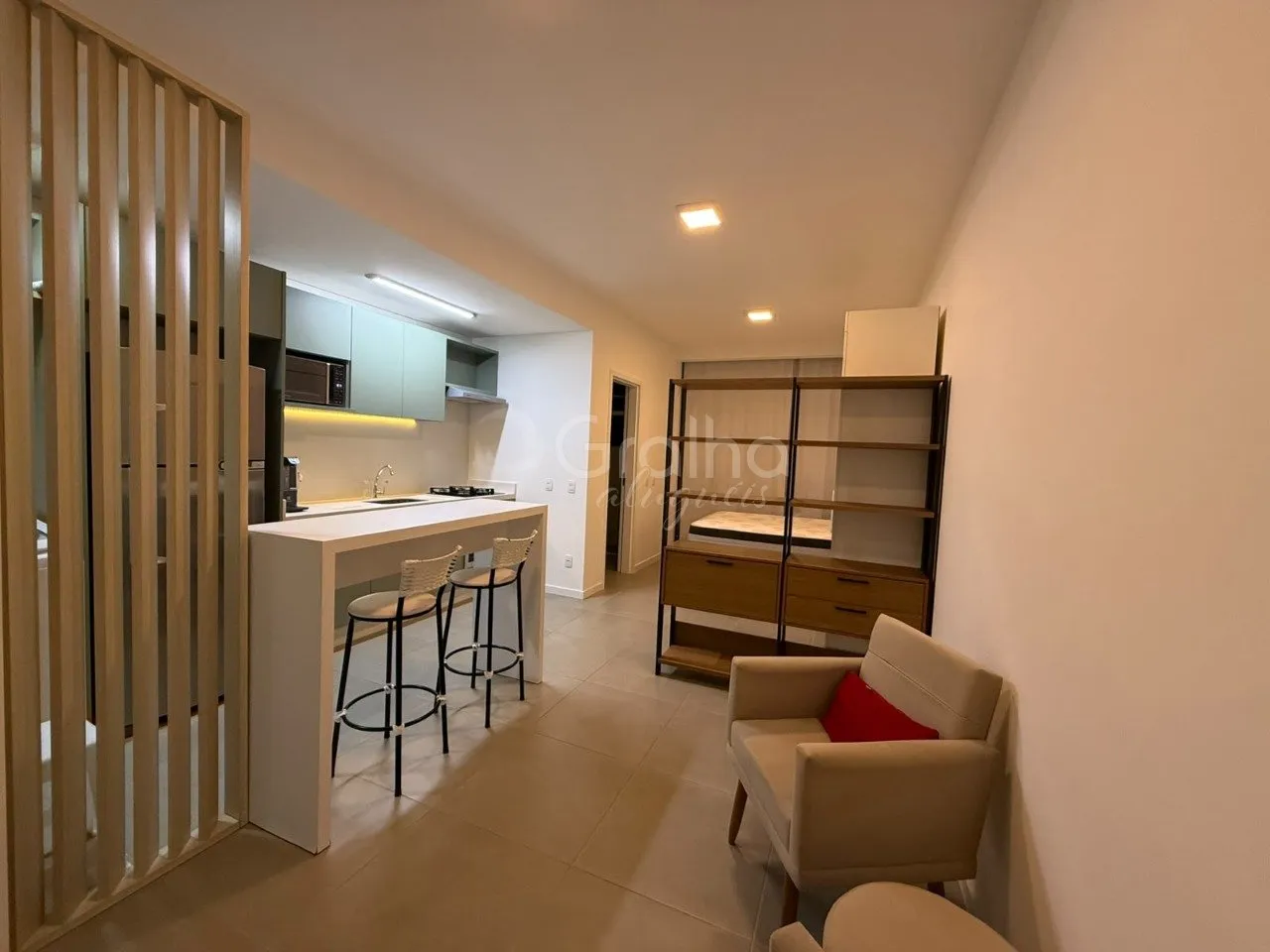 Furnished studio, 33 m², with a washing machine