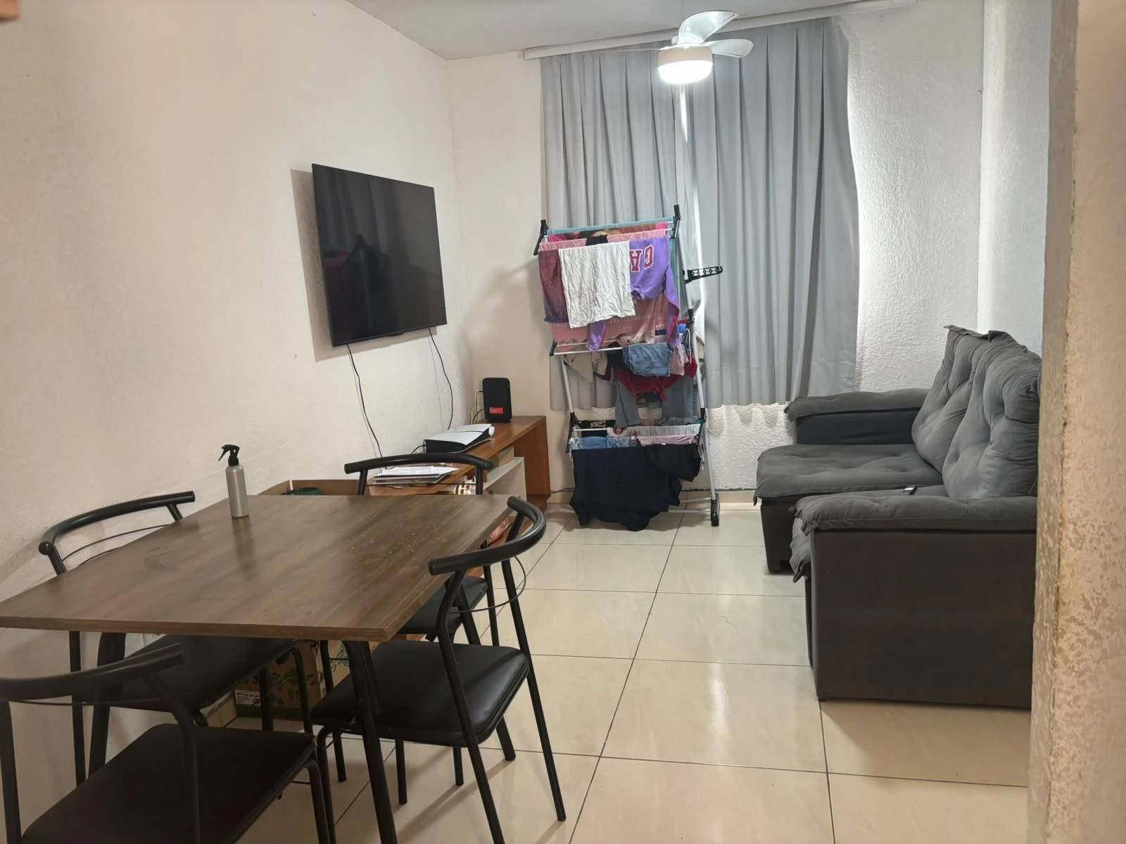 46 m² apartment with a home office and a washing machine