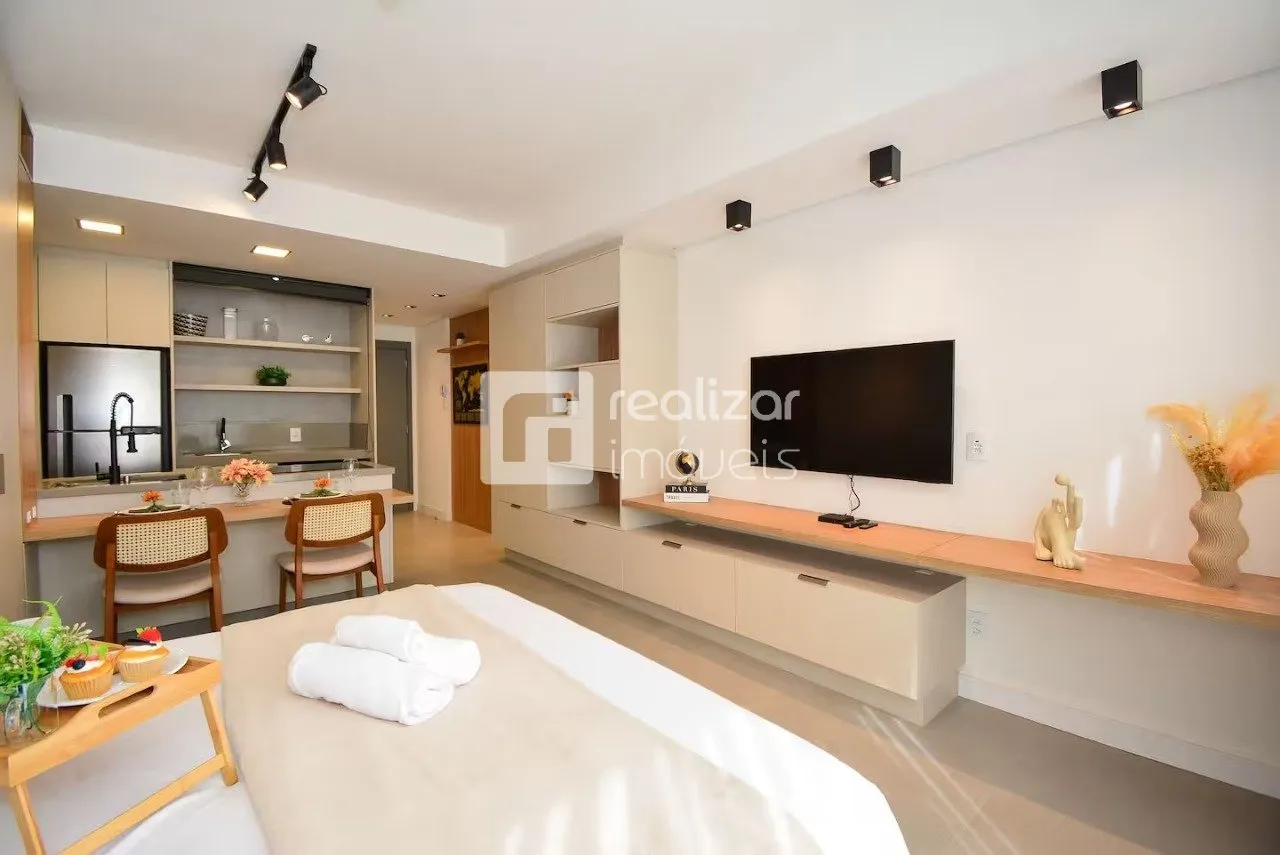 Furnished apartment in a building with a gym