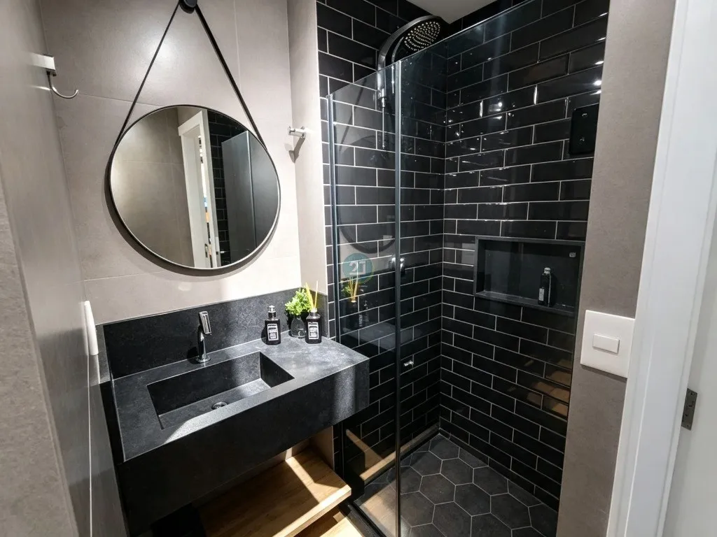 Estudio amueblado con estilo industrial y cocina abierta — photo 13