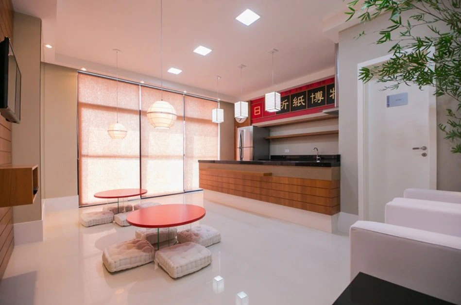 Furnished studio with open-plan kitchen and washing machine — photo 20