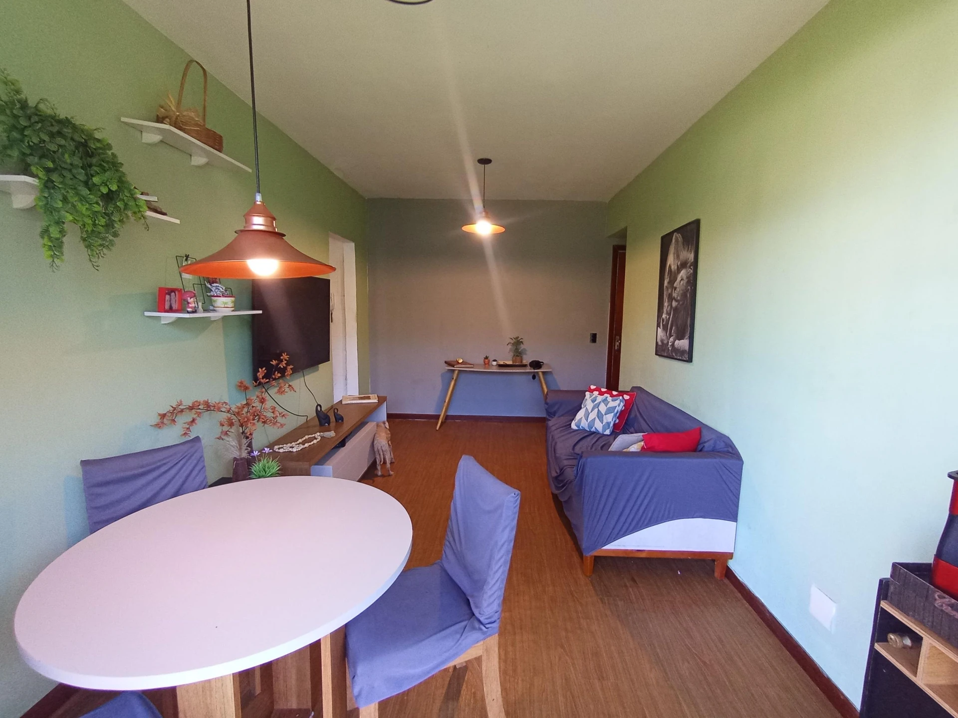 Furnished apartment with 2 bedrooms and a gas stove