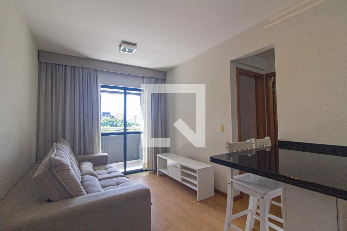 One-bedroom apartment in a building with a gym
