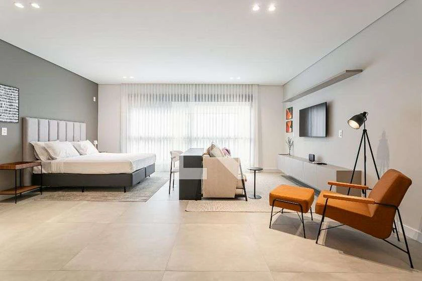 One-bedroom apartment with a mountain view in Florianópolis
