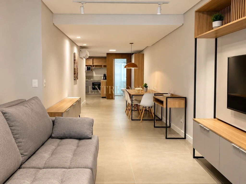 Furnished studio, 45 m², with a washing machine