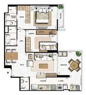 Apartamento com 2 quartos e cozinha integrada, 80 m² — photo 22