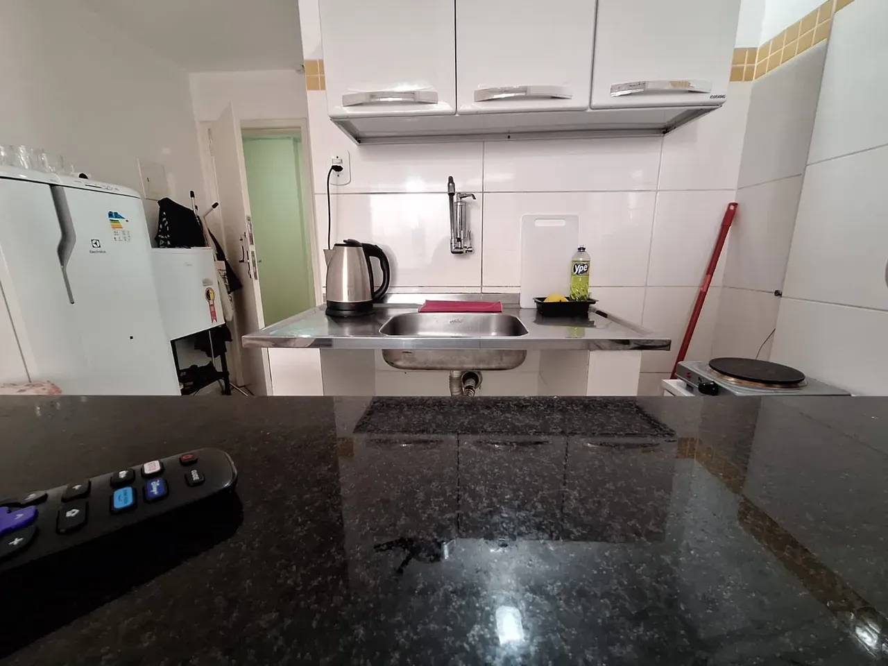 Studio on the 2nd floor with a washing machine