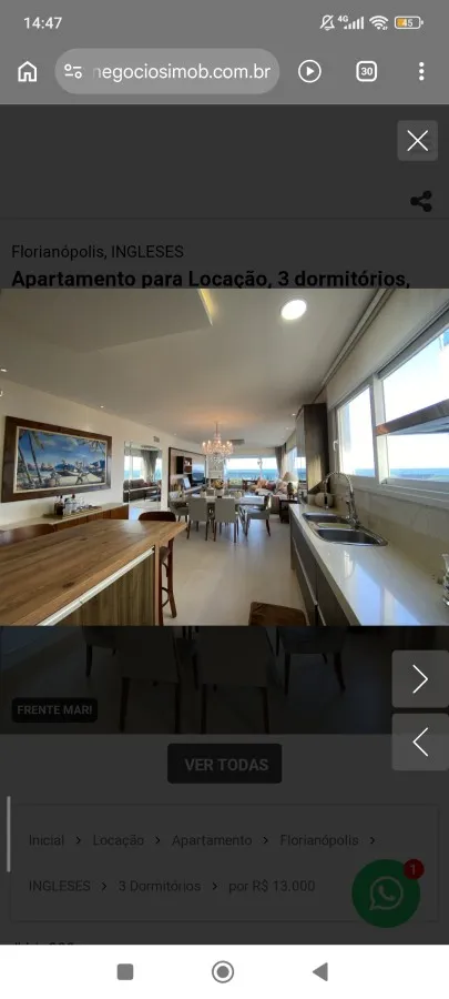 Меблированная квартира 230 м² с 3 спальнями и ванными