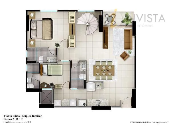 Квартира 80 м² с 3 спальнями и открытой кухней — photo 47