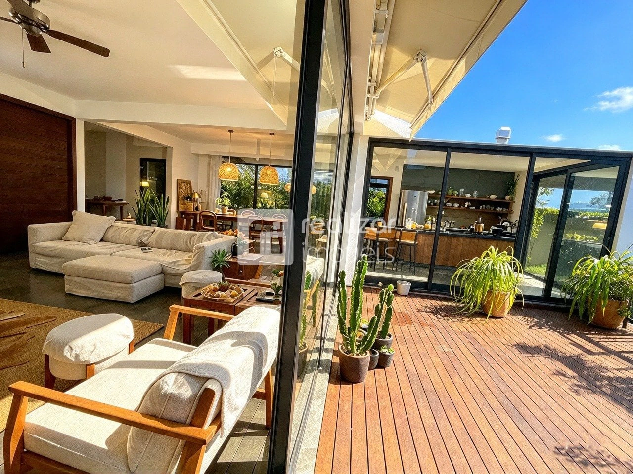 Furnished house, 328 m², with floor-to-ceiling windows
