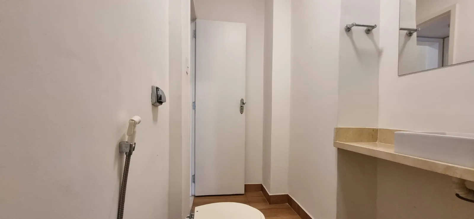 Wood or laminate floors in a one-bedroom apartment, 53 m² — photo 10