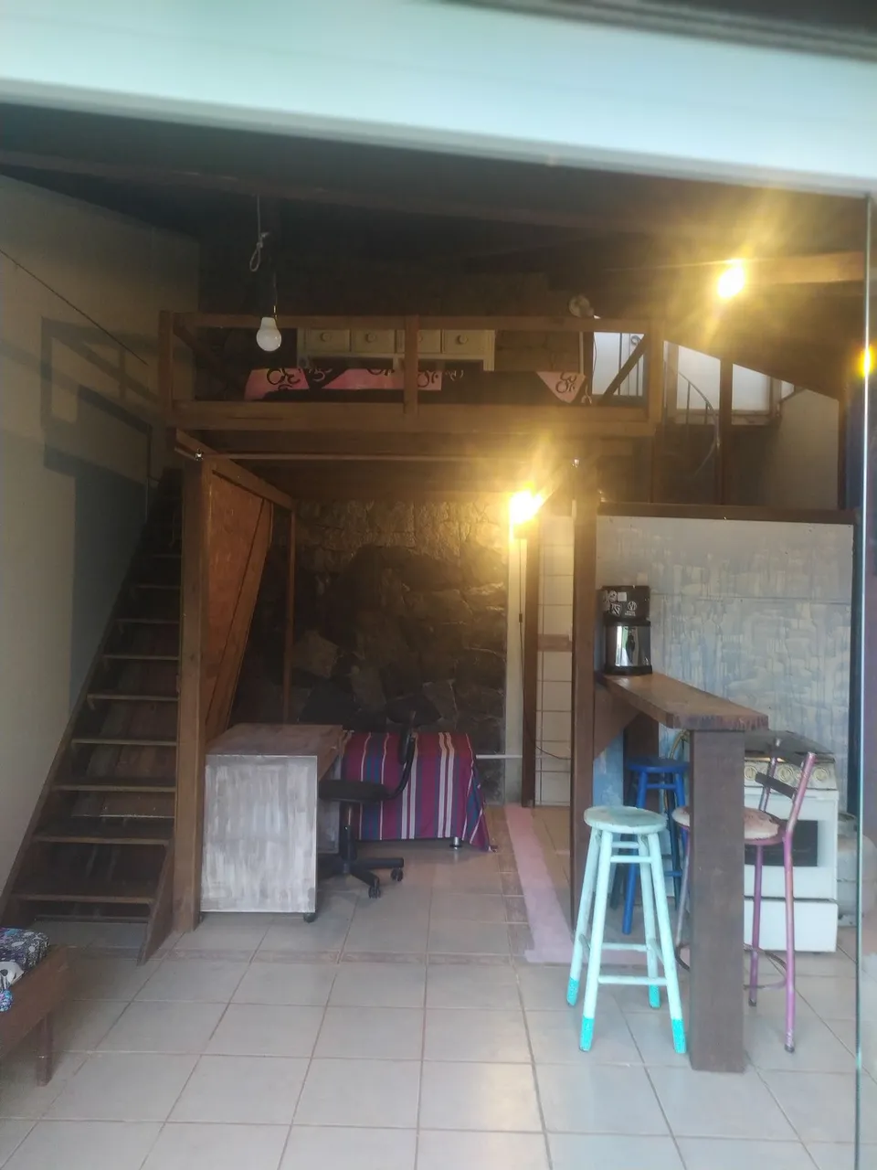 Studio with kitchenette and laundry area