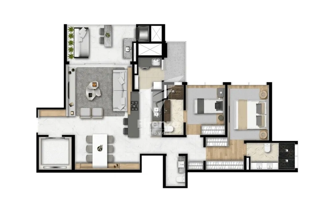 Furnished apartment with open-plan kitchen and private garden — photo 81