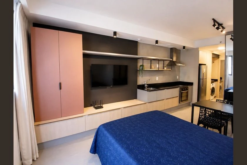 Studio mobiliado com 1 quarto e cozinha americana — photo 2