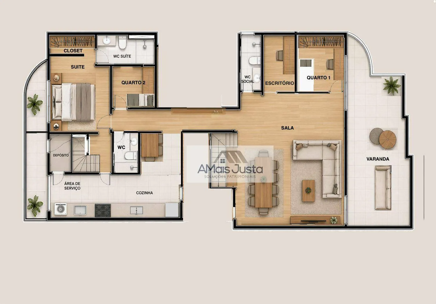 4-bedroom apartment in a building with a pool — photo 64