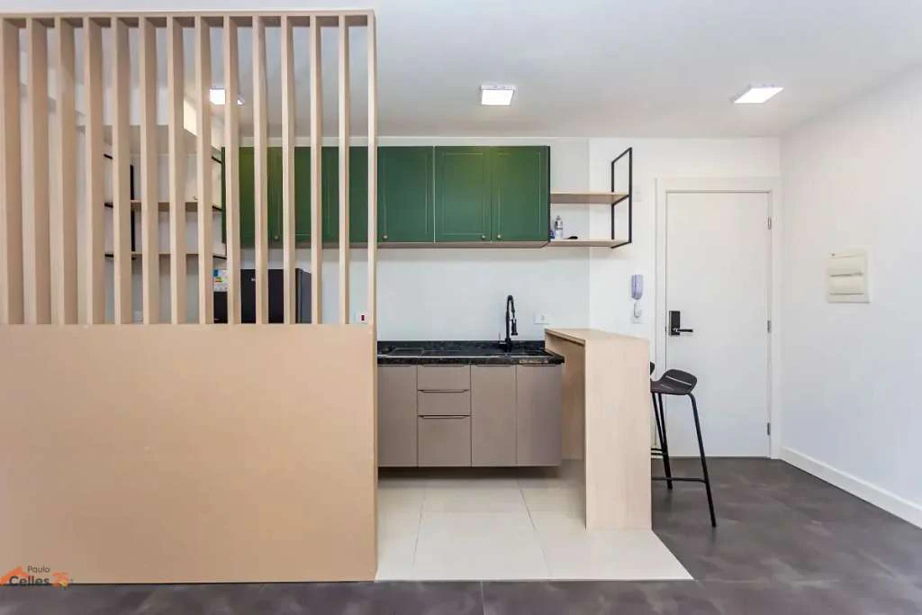 Furnished studio with balcony and an open-plan kitchen — photo 4