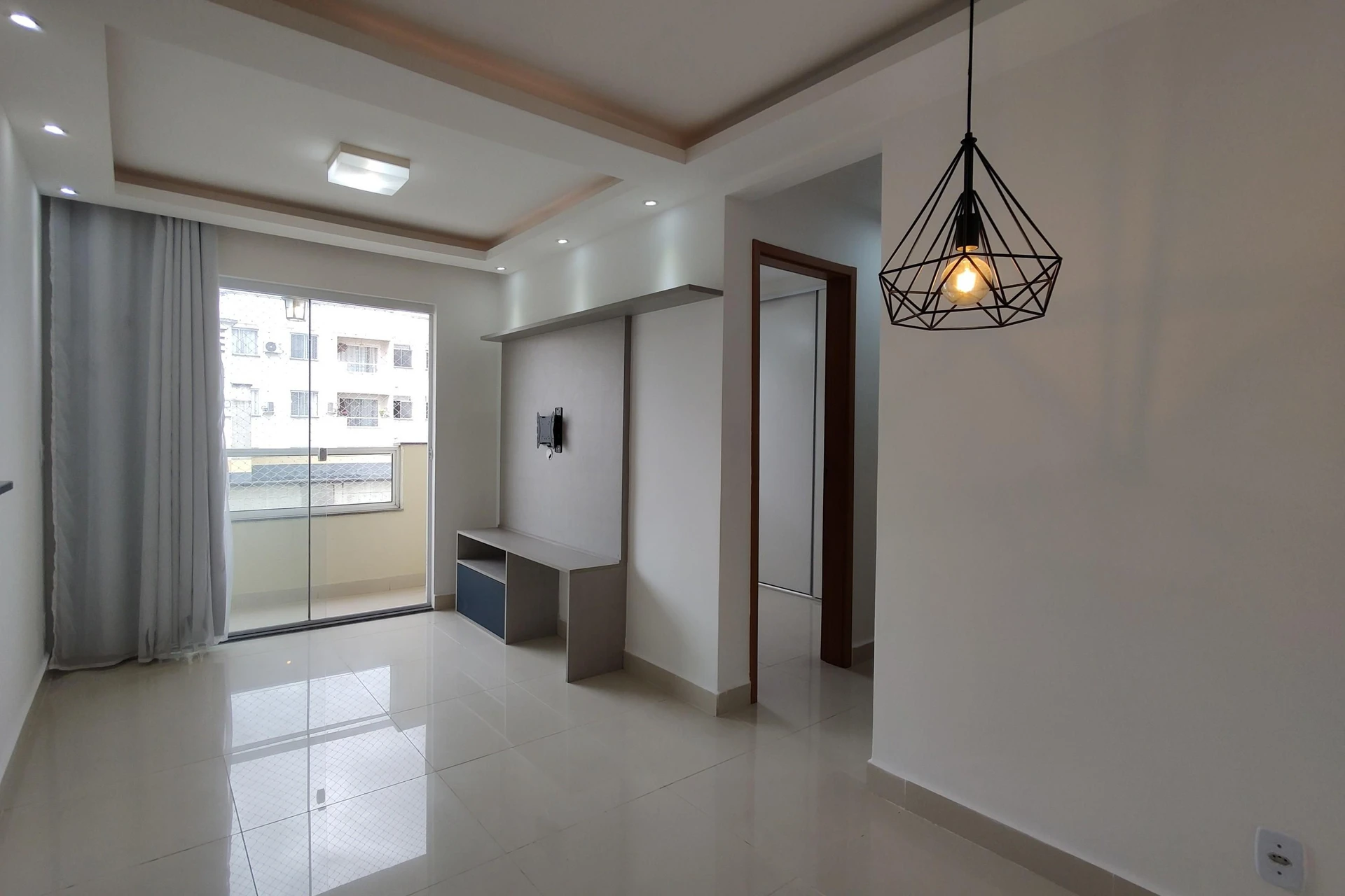 2-bedroom apartment in a building with a gym